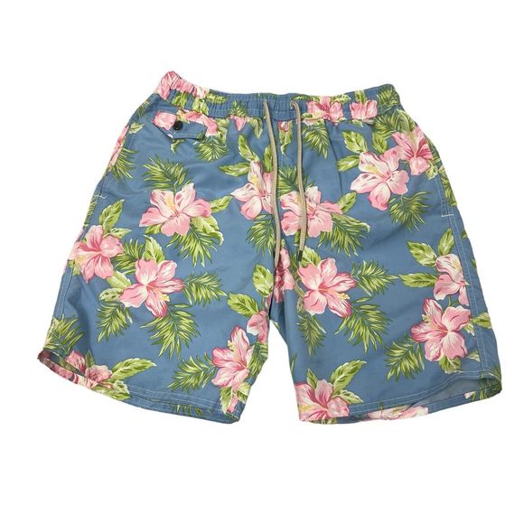 Polo Ralph Lauren Mens Blue Pink Floral Hawaiian Swim Trunks Size S - Picture 3 of 12